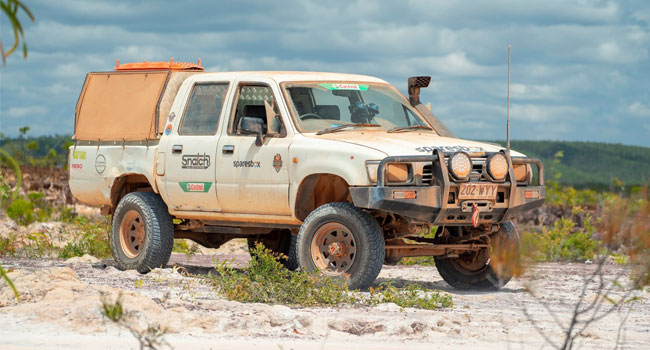 Dirty 4WD in the sand