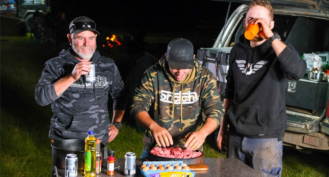 Jocko, Graham, and Shauno cooking