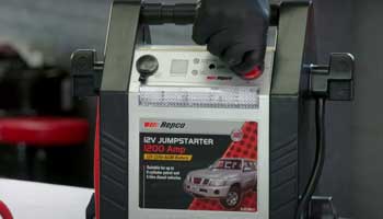 turn jump starter pack on and start your vehicle
